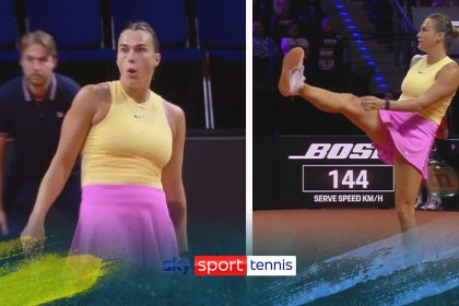 ‘could-have-gone-horribly-wrong!’-|-sabalenka’s-near-miss-after-volleying-tennis-ball